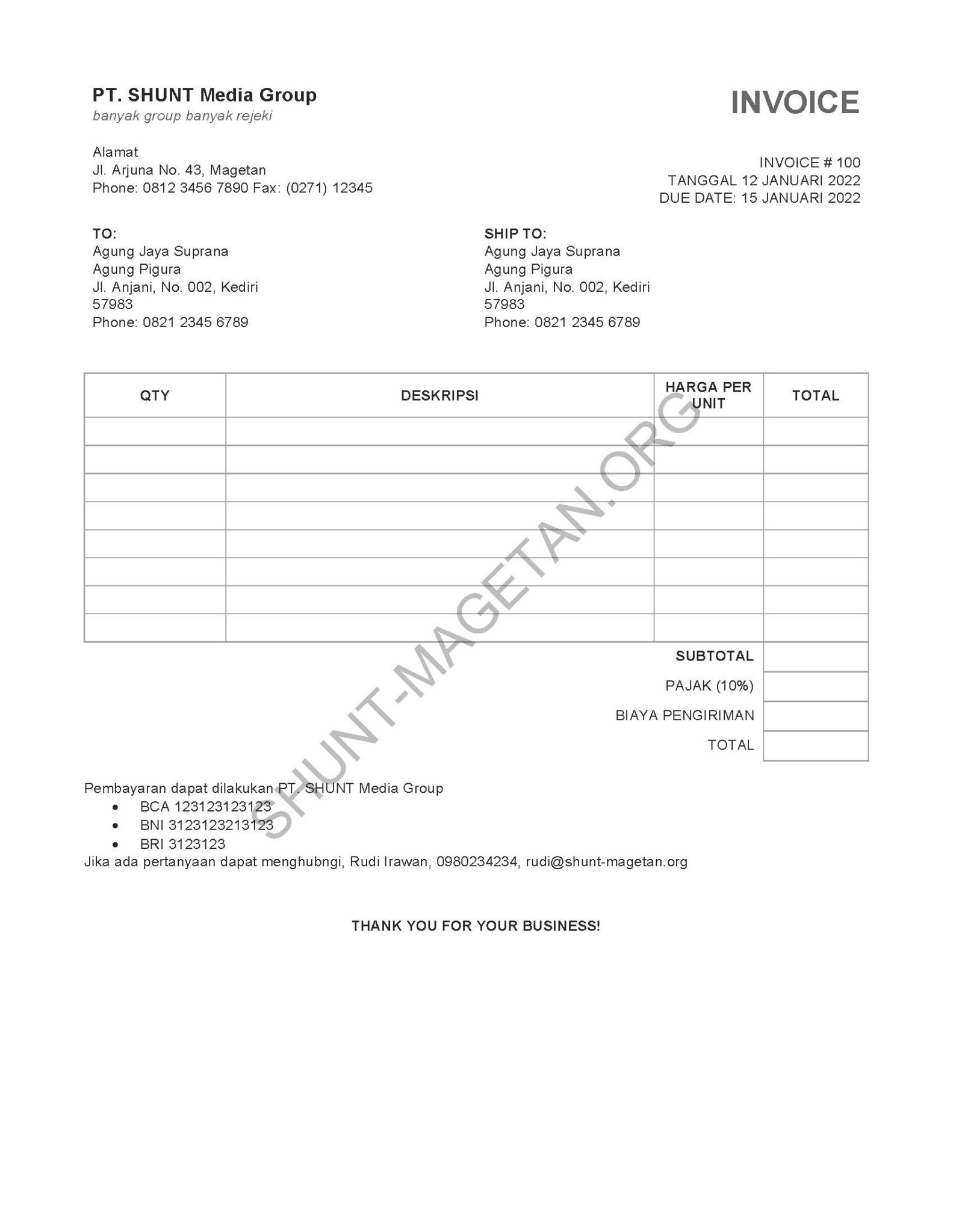 Invoice: Arti, Cara Buat Invoice Berikut Contoh Simple Dan Sederhananya